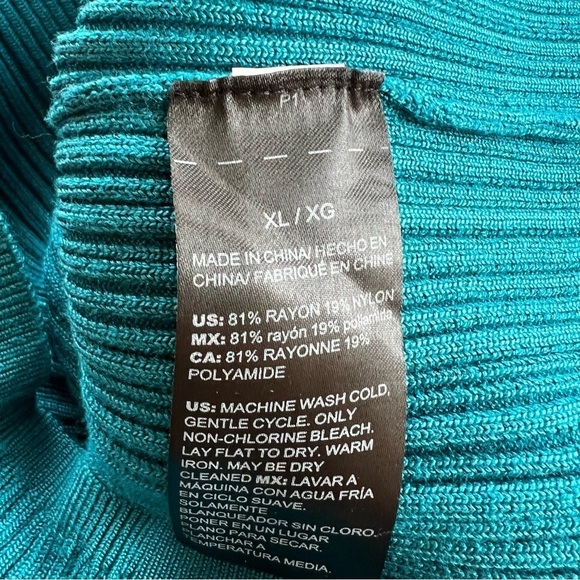 WHBM Teal Ribbed Off Shoulder Top XL - Picture 15 of 15